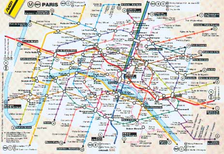 Map of the Paris Metro sytstem